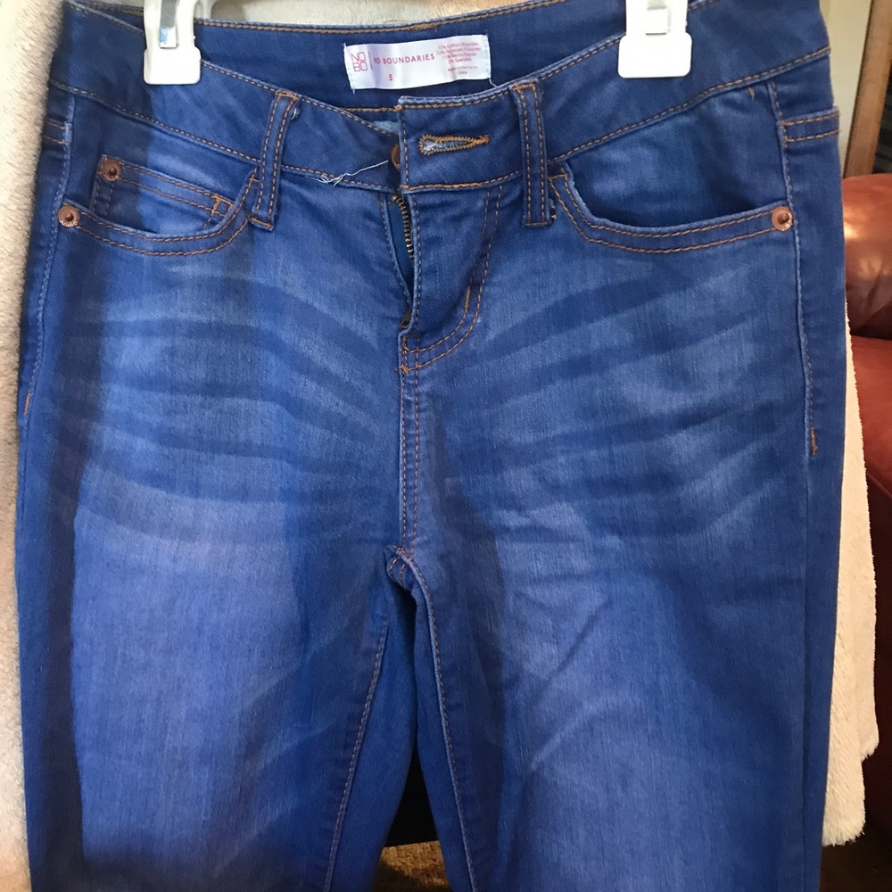 Blue skinny jeans